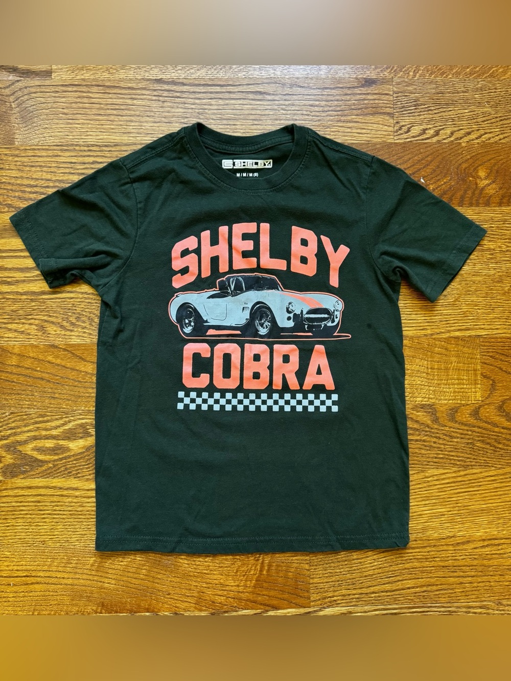 Shelby Cobra Boys Size 8 Black Graphic T-Shirt Youth Medium Racing Car
